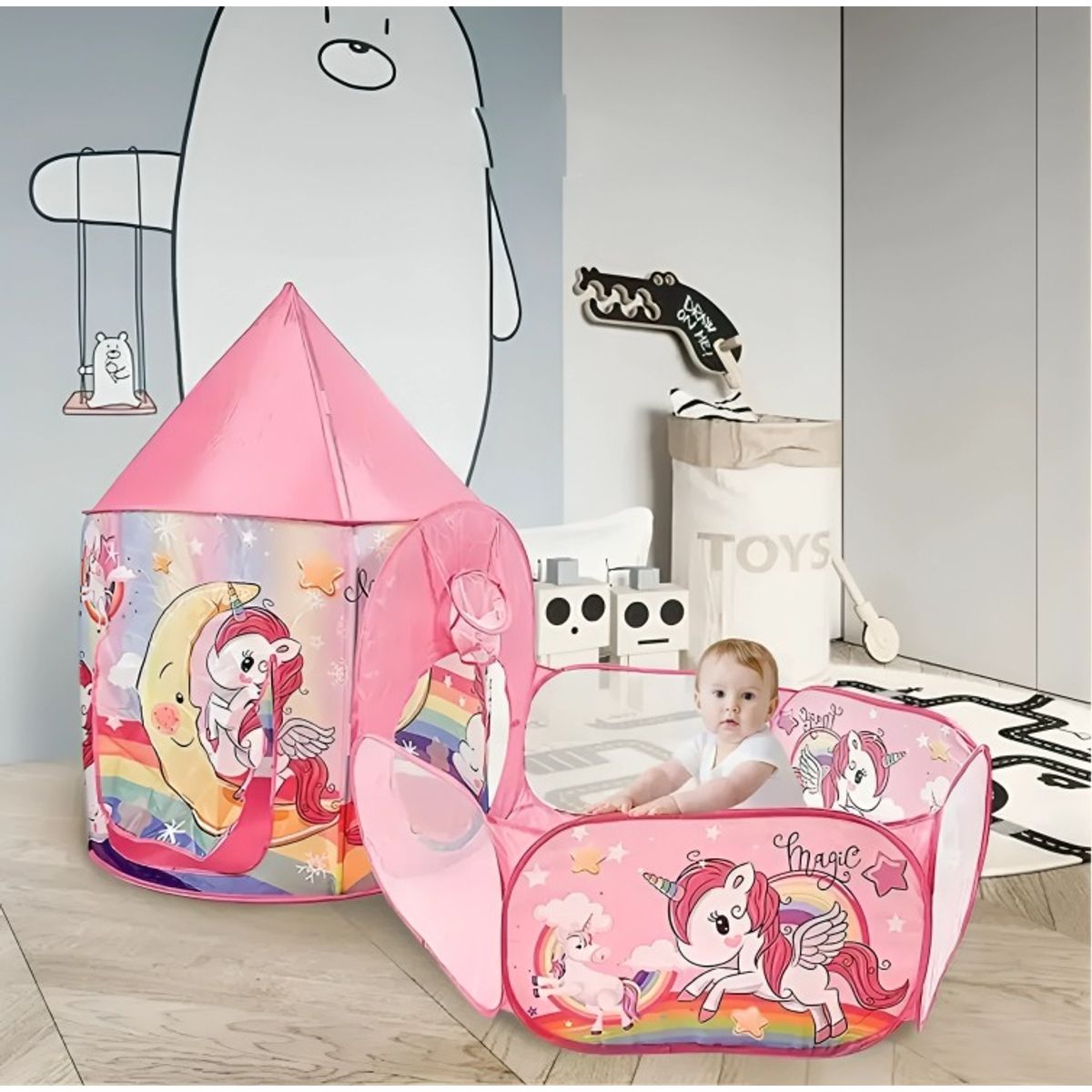 OEM - CARPA CASTILLO 3 EN 1 ROSA