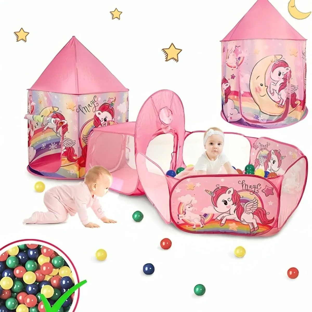 OEM - CARPA CASTILLO 3 EN 1 ROSA