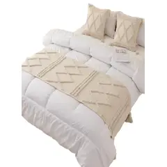 GENERICO - SET DE PIECERA MAS 2 FUNDAS BOHO ELEGANTES