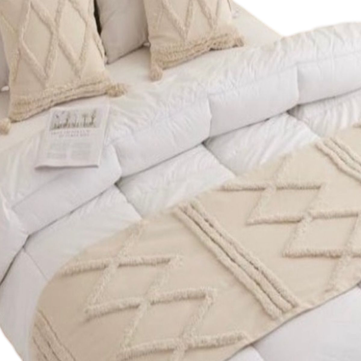 GENERICO - SET DE PIECERA MAS 2 FUNDAS BOHO ELEGANTES