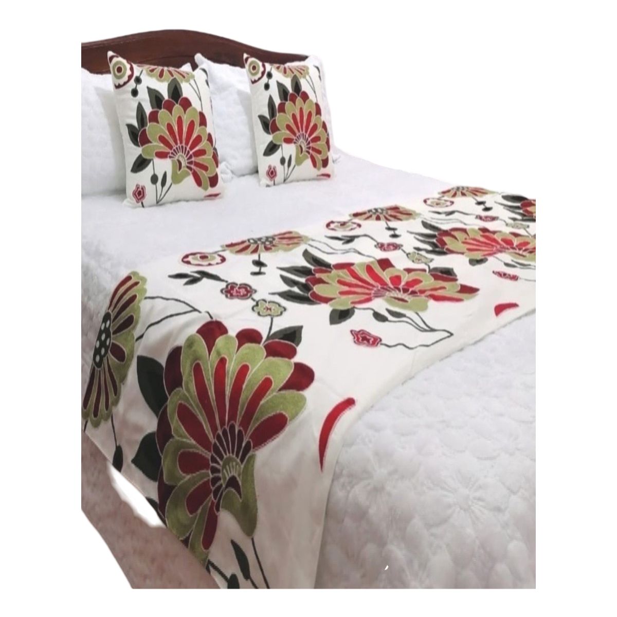 GENERICO - SET DE PIECERA MAS 2 FUNDAS BORDADAS