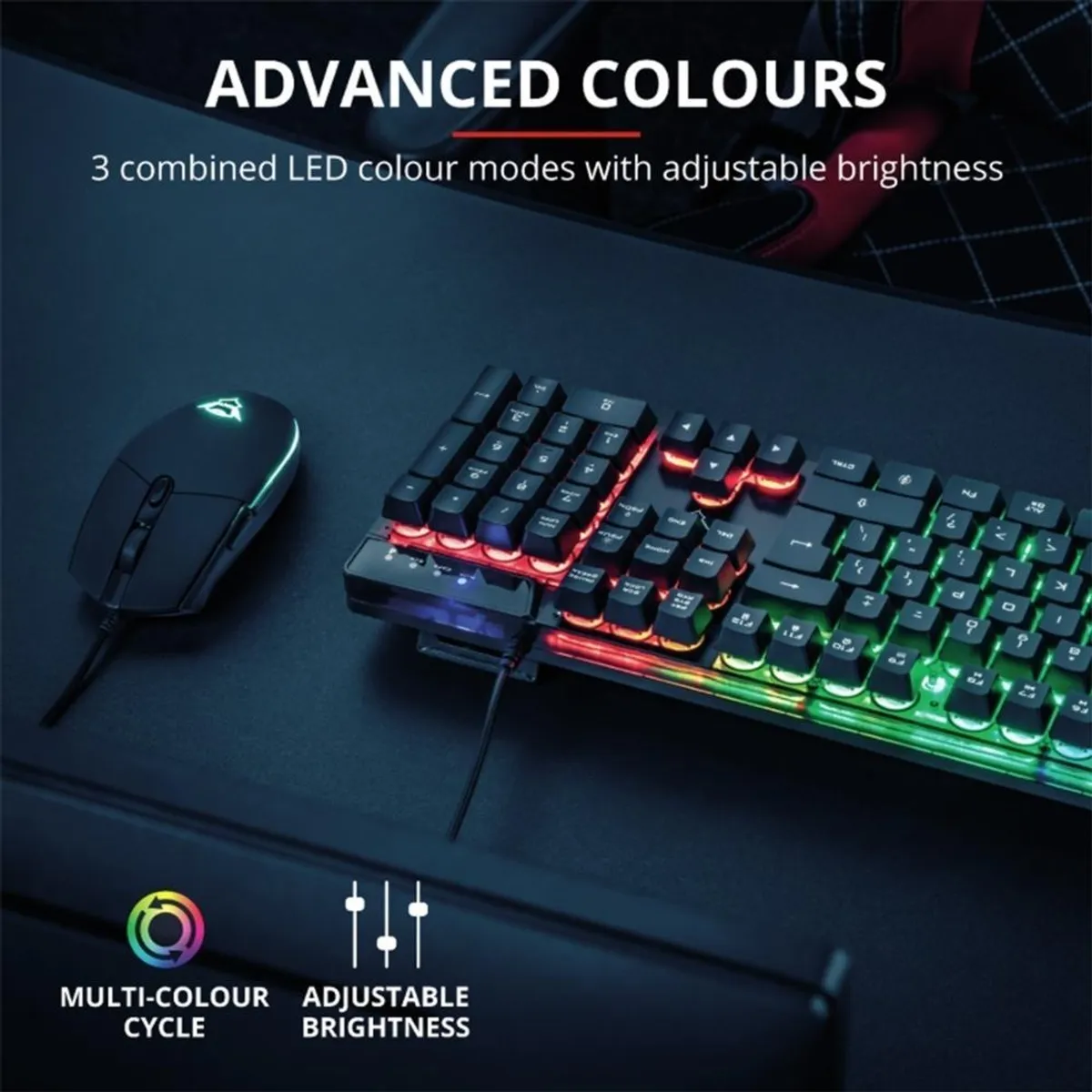 TRUST - Kit Teclado Y Mouse Gamer Azor Gxt 838 Trust