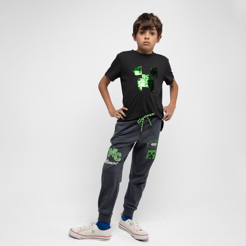 MINECRAFT - Pantalon de Buzo Niño MC Negro Minecraft