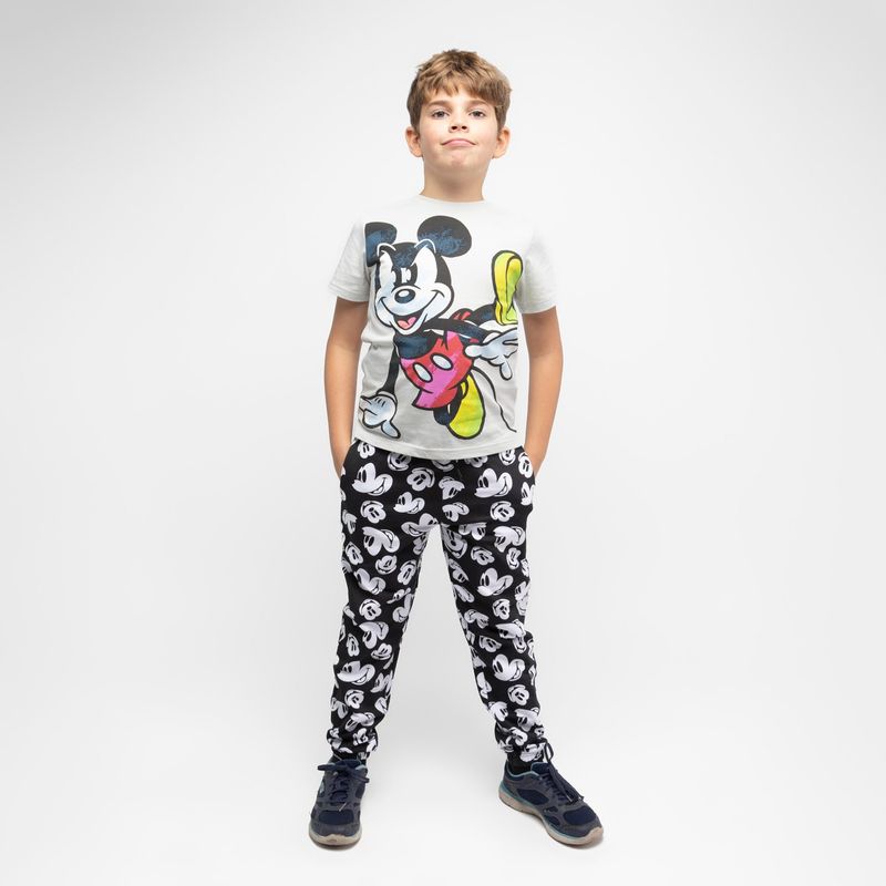 DISNEY - Pantalon de Buzo Niño Full Print Mickey Gris Disney