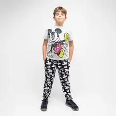 DISNEY - Pantalon de Buzo Niño Full Print Mickey Gris