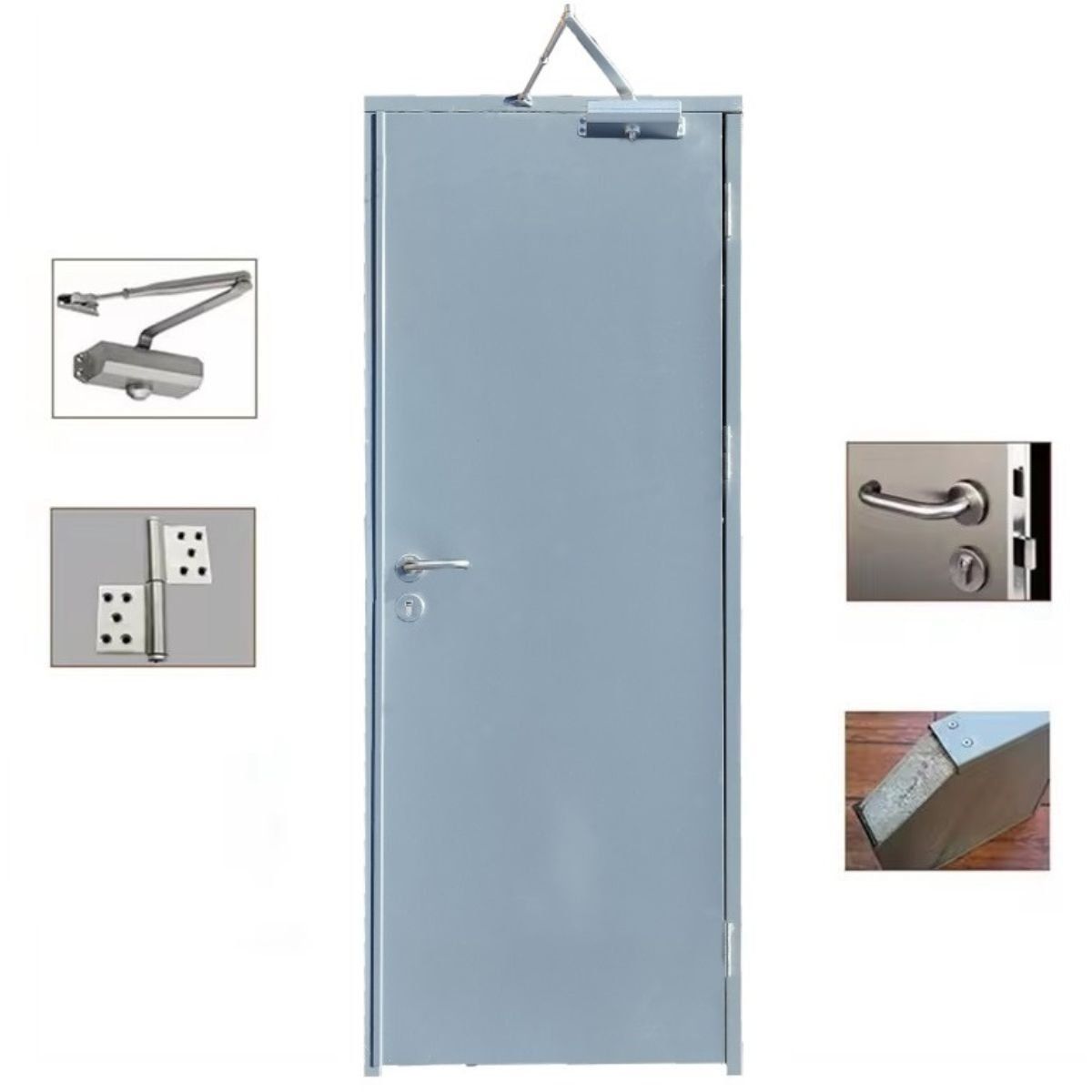 CASTLETEC - Puerta Anti Incendios de Seguridad a Prueba de fuego F60 80x200cm