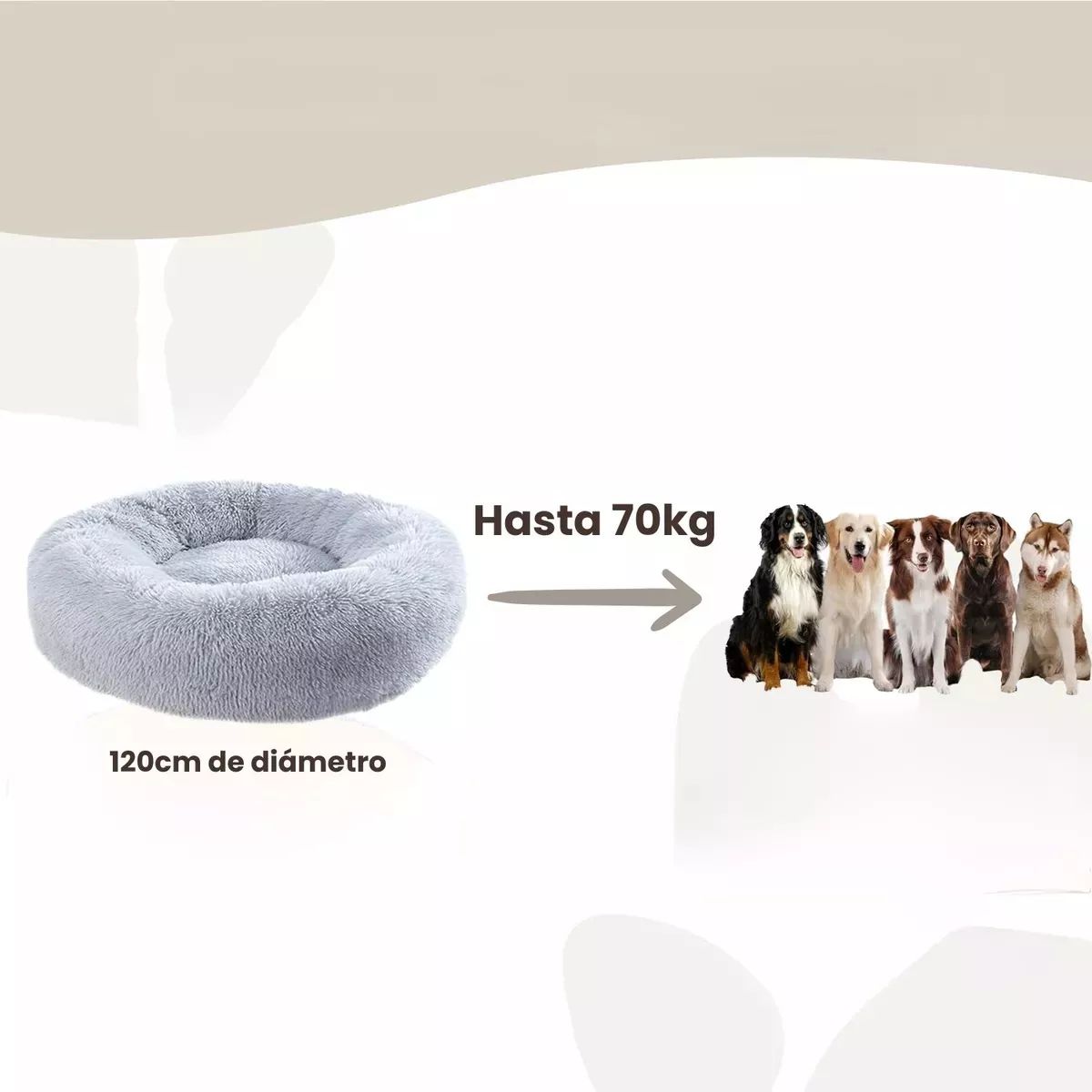 THE DOGS - Cama perro xxxl antiestrés funda desmontable 120cm The Dogs