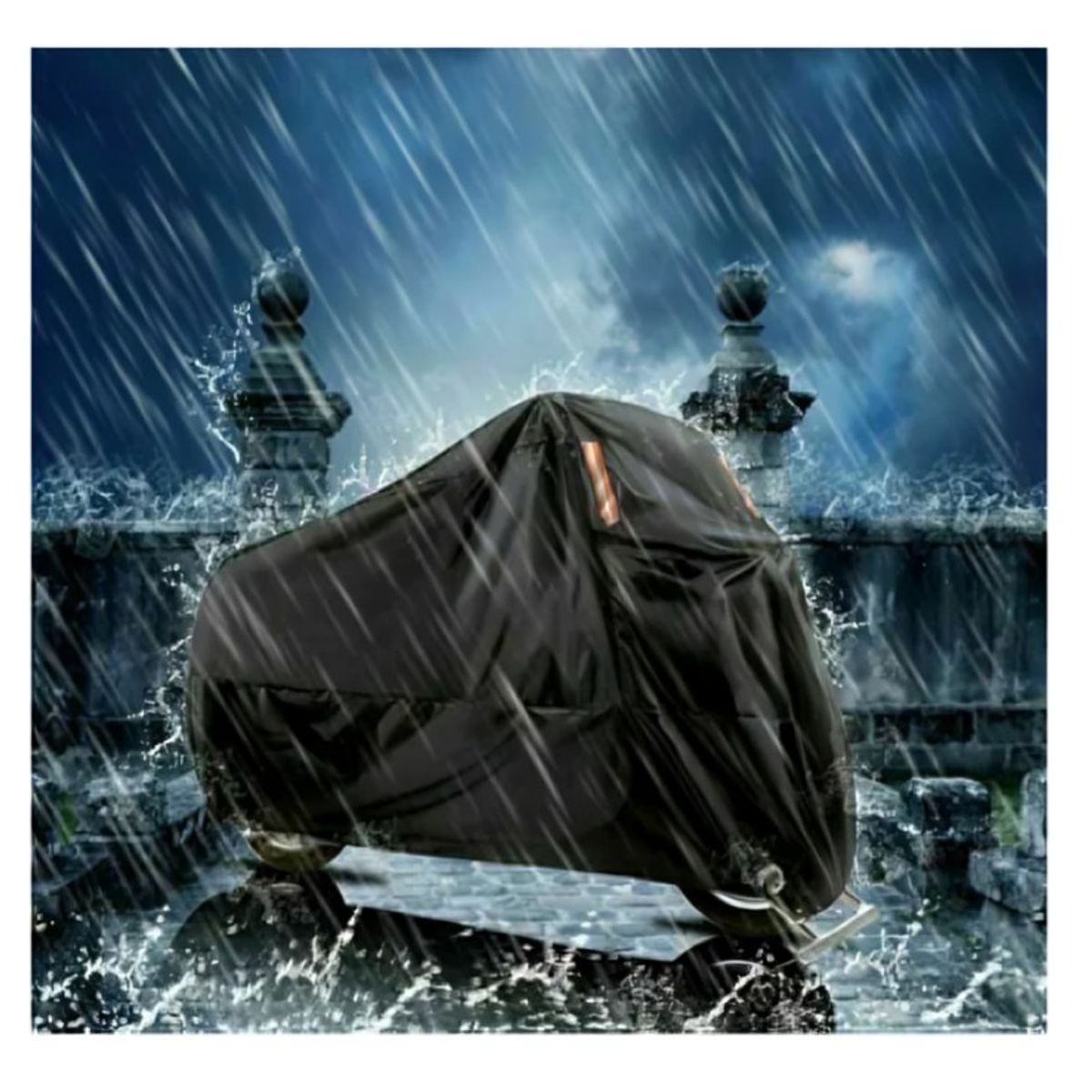 OEM - FUNDA PARA MOTO WATERPROOF 255X125 CON OJALES PARA CADENA EN BOLSA