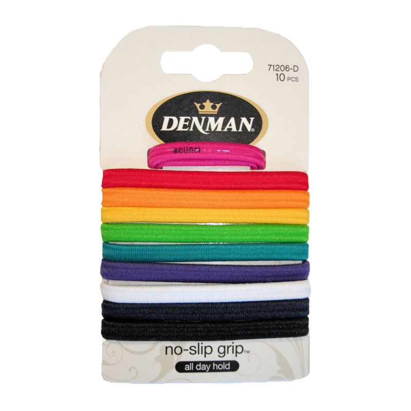 DENMAN - Set 10 collets planos con banda de silicona