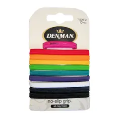 DENMAN - Set 10 collets planos con banda de silicona