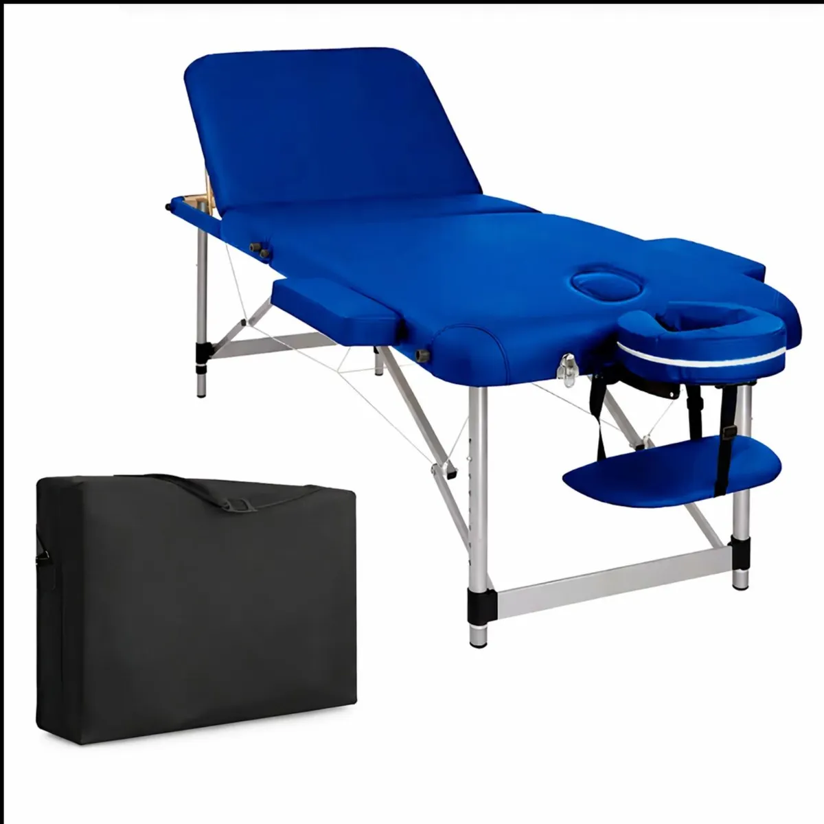 GLOMED - Camilla De Masajes Plegable 3 Cuerpos Azul Delux GLOMED