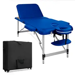 GLOMED - Camilla De Masajes Plegable 3 Cuerpos Azul Delux