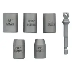 DEWALT - Set 5 dados Hex maxfit + adaptador 1/4" DWAFBEXTRACT5