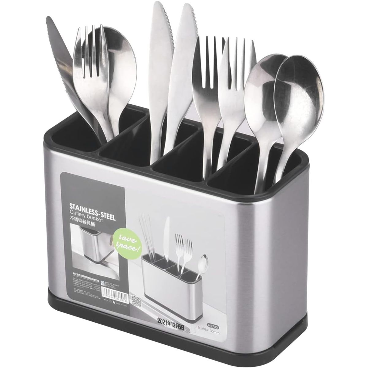 GENERICO - Organizador de cubiertos de acero inoxidable