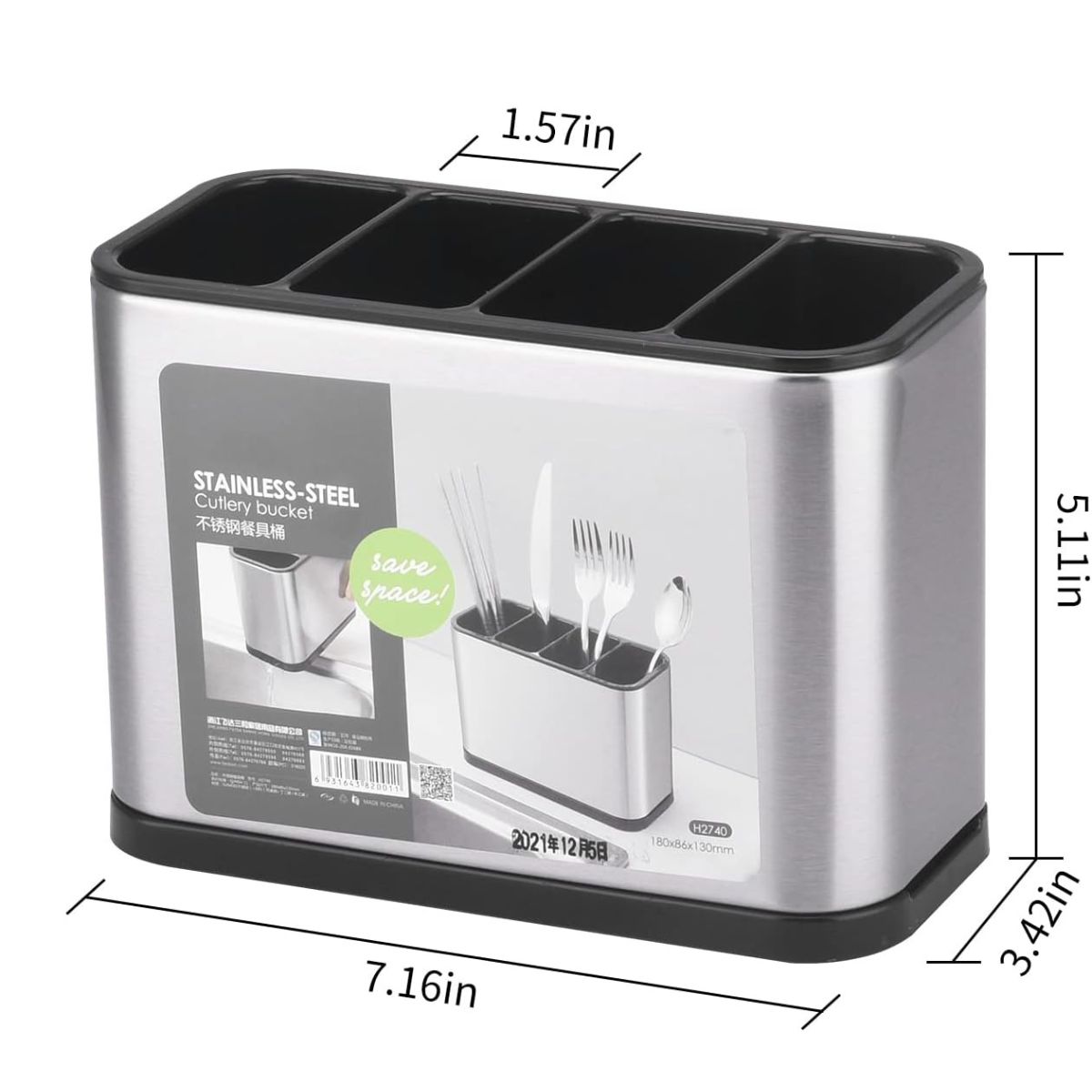 GENERICO - Organizador de cubiertos de acero inoxidable