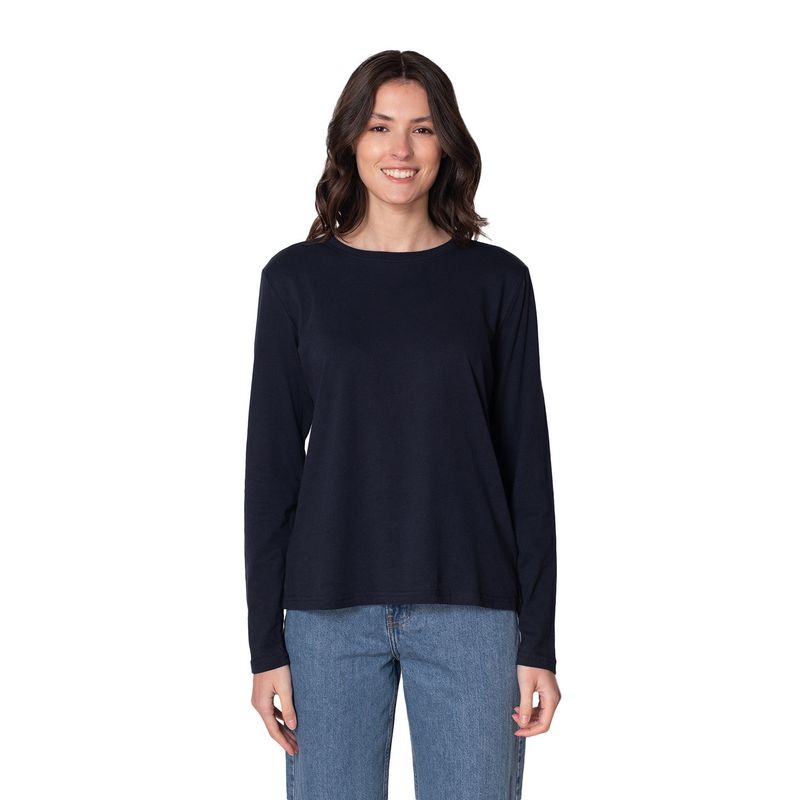 INDUSBORD - Polera Mujer Cuello Redondo Manga Larga Algodón Premium UVPRO