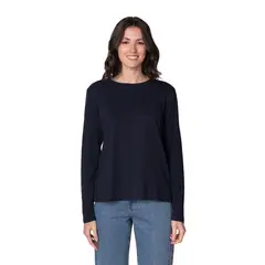 INDUSBORD - Polera Mujer Cuello Redondo Manga Larga Algodón Premium UVPRO