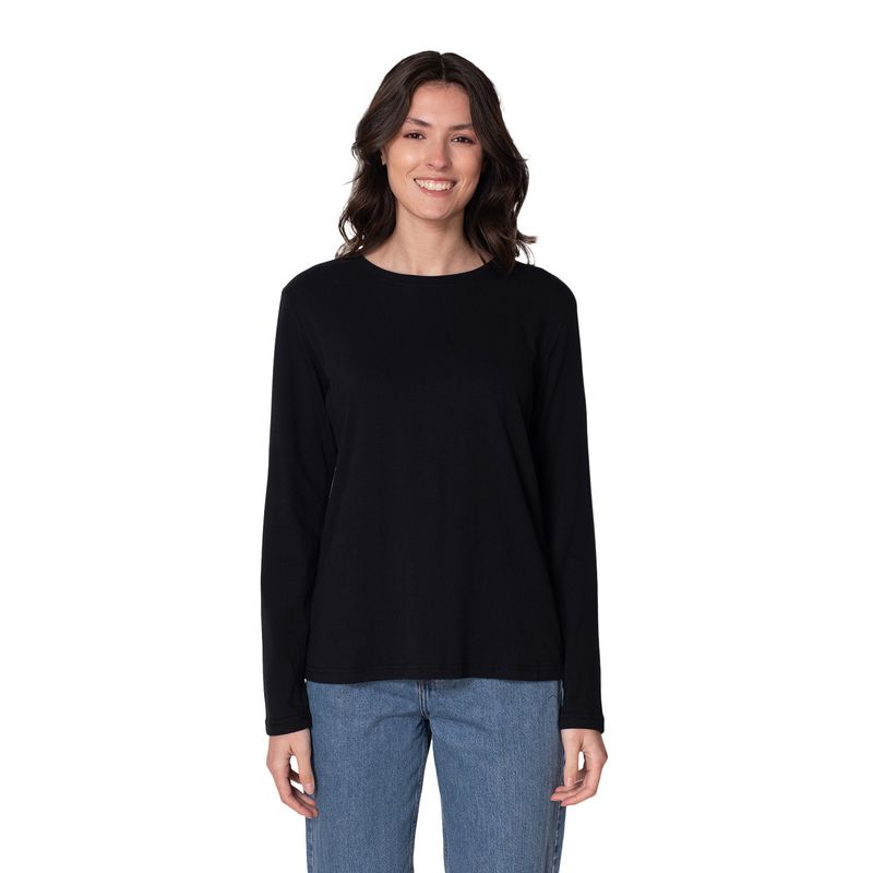 INDUSBORD - Polera Mujer Cuello Redondo Manga Larga Algodón Premium UVPRO