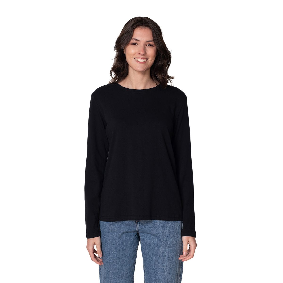 INDUSBORD - Polera Mujer Cuello Redondo Manga Larga Algodón Premium protección UV