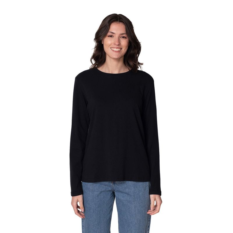 INDUSBORD - Polera Mujer Cuello Redondo Manga Larga Algodón Premium UVPRO