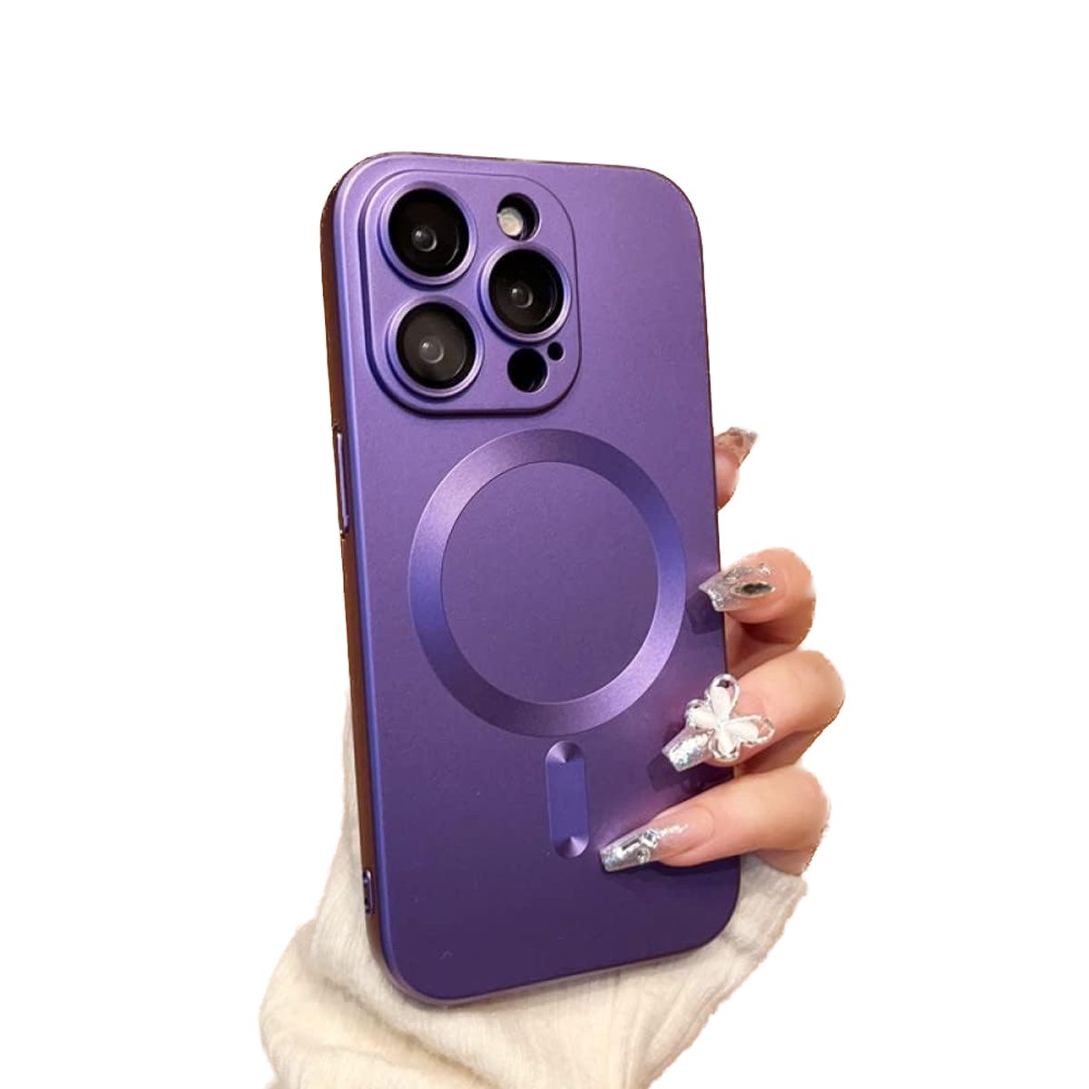 GENERICO - Carcasa Magsafe Metalizada Para iPhone 13 Pro Max Purpura