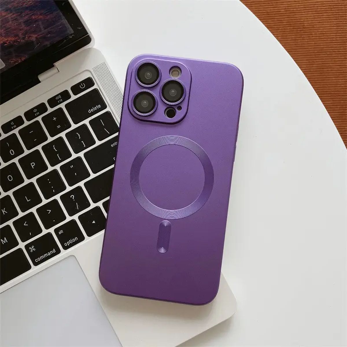 GENERICO - Carcasa Magsafe Metalizada Para iPhone 13 Pro Max Purpura