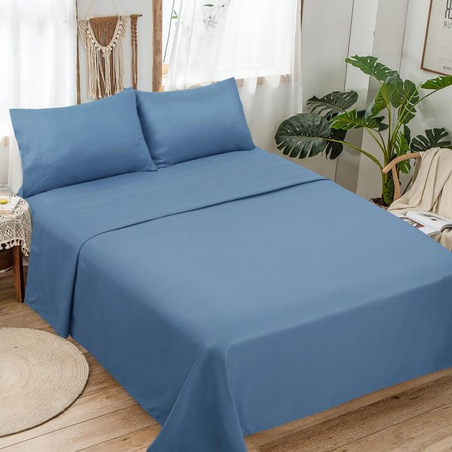 ANGELES DEL HOGAR - Juego De Sabanas Algodón 200 Hilos lisas King