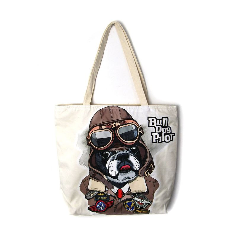 GENERICO - Bolso De Compras Resistente Estampados De Perro Aviador
