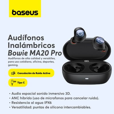 Imagen 2 del producto Audifono inalambrico Bowie MA20 Pro Con Cancelación de Ruido Negro