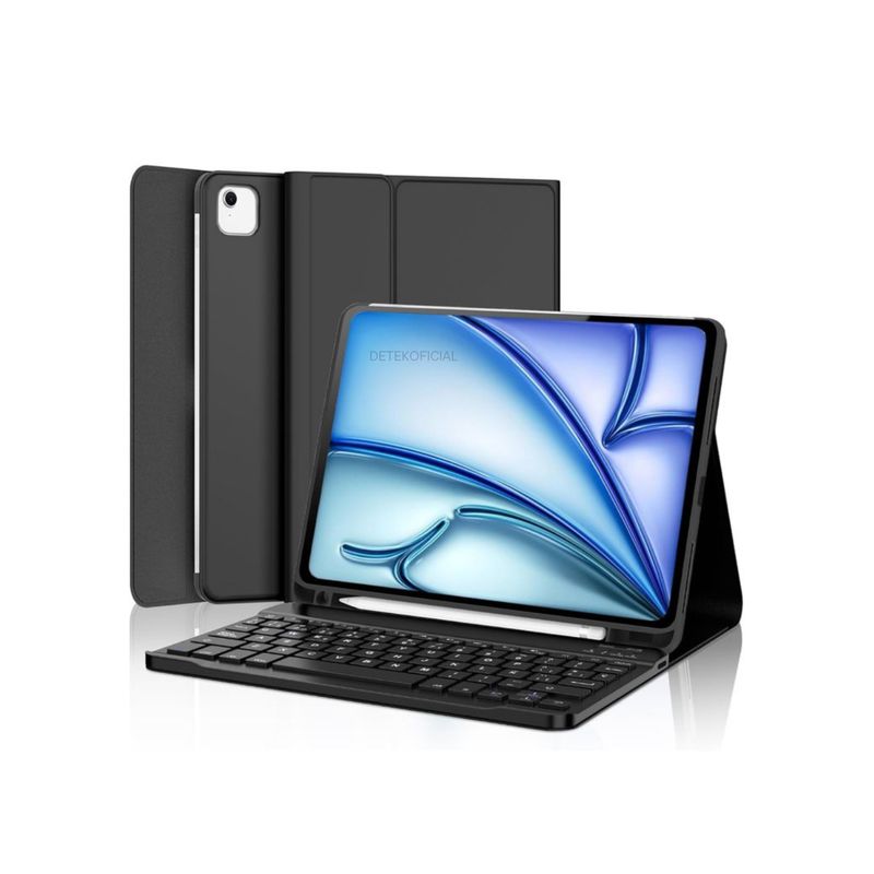 GENERICO - Funda Para iPad Air 11 M2 2024 + Teclado Español - Negro