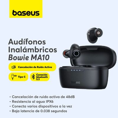 Imagen 2 del producto Audifono inalámbrico Bowie MA10 Con Cancelación de Ruido Negro