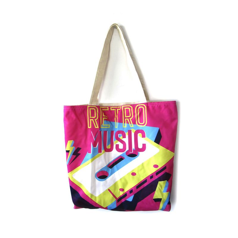 GENERICO - Bolso De Compras Resistente Estampados De Cassette Retro