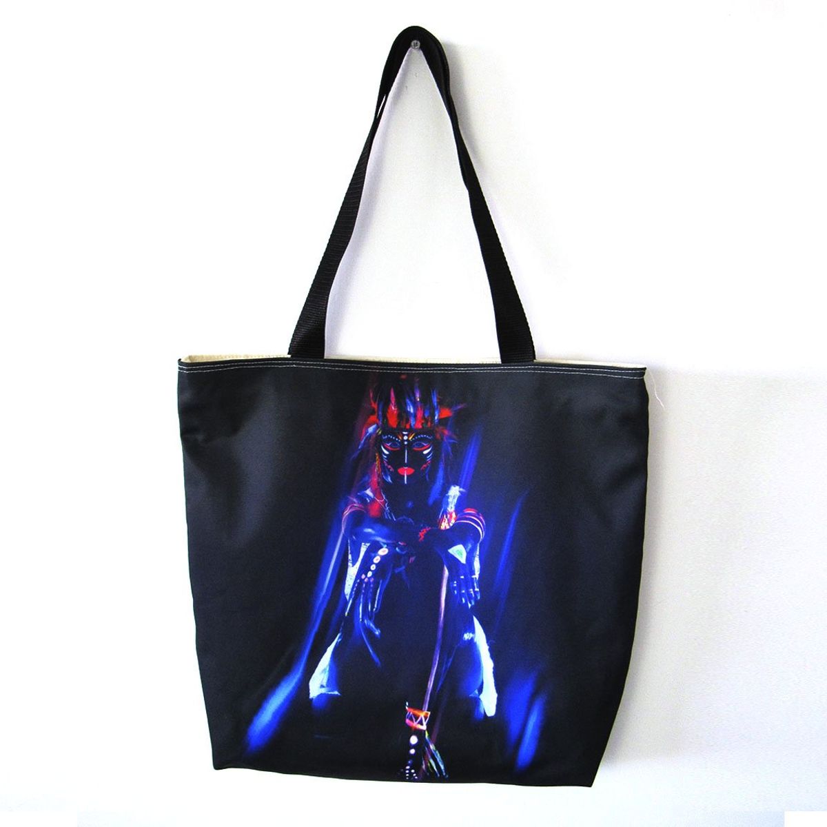 GENERICO - Bolso De Compras Resistente Estampados De Indi Negra