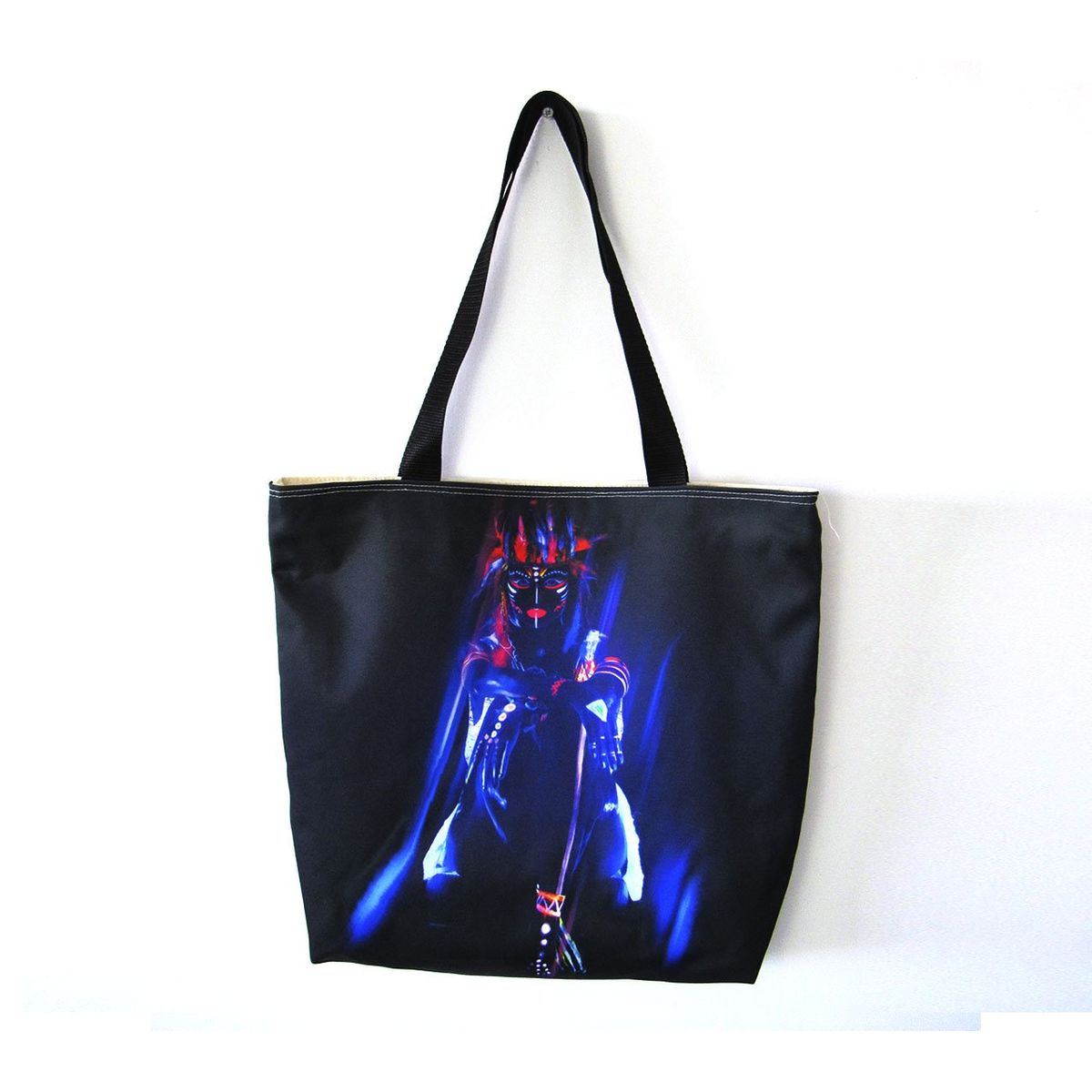 GENERICO - Bolso De Compras Resistente Estampados De Indi Negra