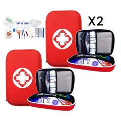 GENERICO - X2 Botiquin Primeros Auxilios Kit Curacion Caja Emergencia.-