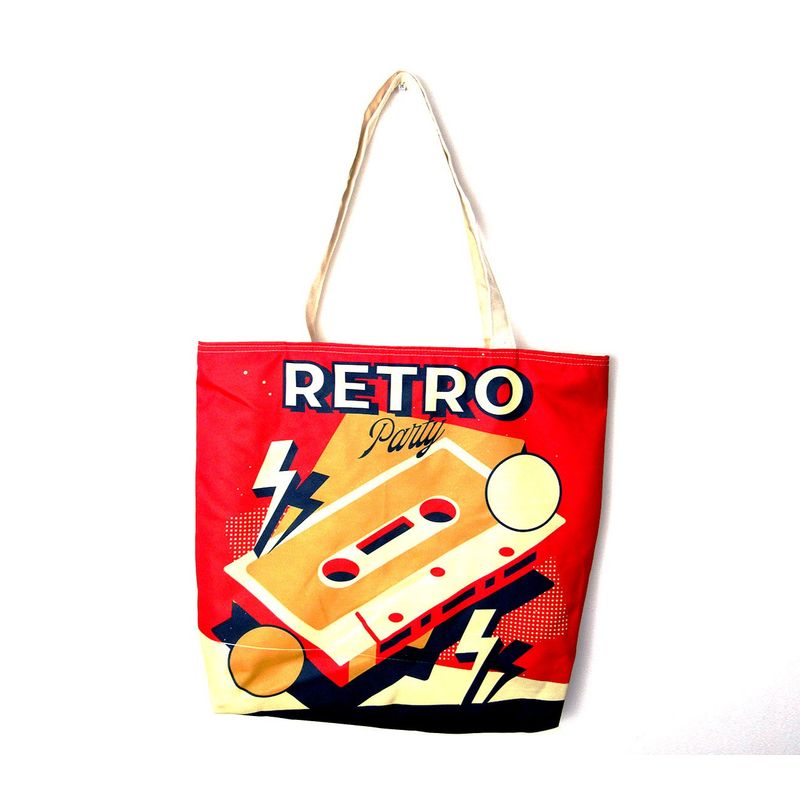 GENERICO - Bolso De Compras Resistente Estampados De Retro Casette vintaje