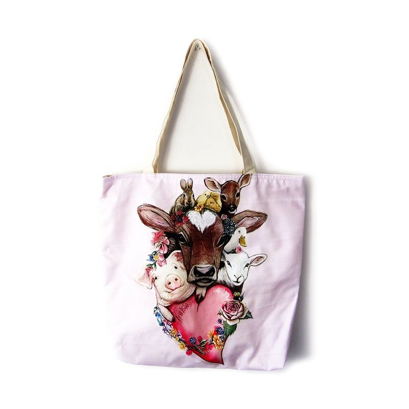 GENERICO - Bolso De Compras Resistente Estampados De Vegano de corazon
