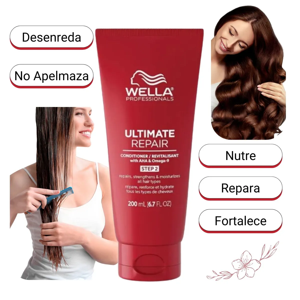 WELLA - Acondicionador Wella Ultimate Repair 200ml Paso 2 Repara Nutre Fortalece Suaviza Hidrata Brillo