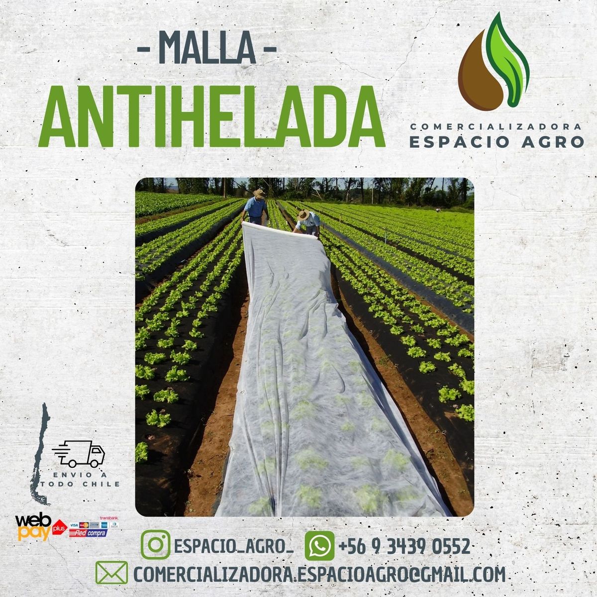 1880 - Malla Antihelada 2.07 ancho x 20 Mt largo (17g) Manto Térmico