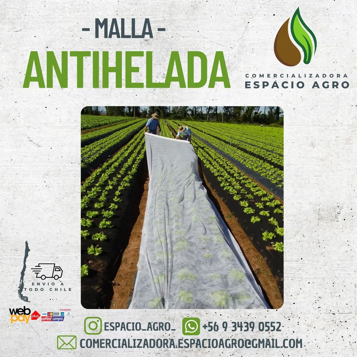 1880 - Malla Antihelada 2.07 ancho x 30 Mt largo (17g) Manto Térmico