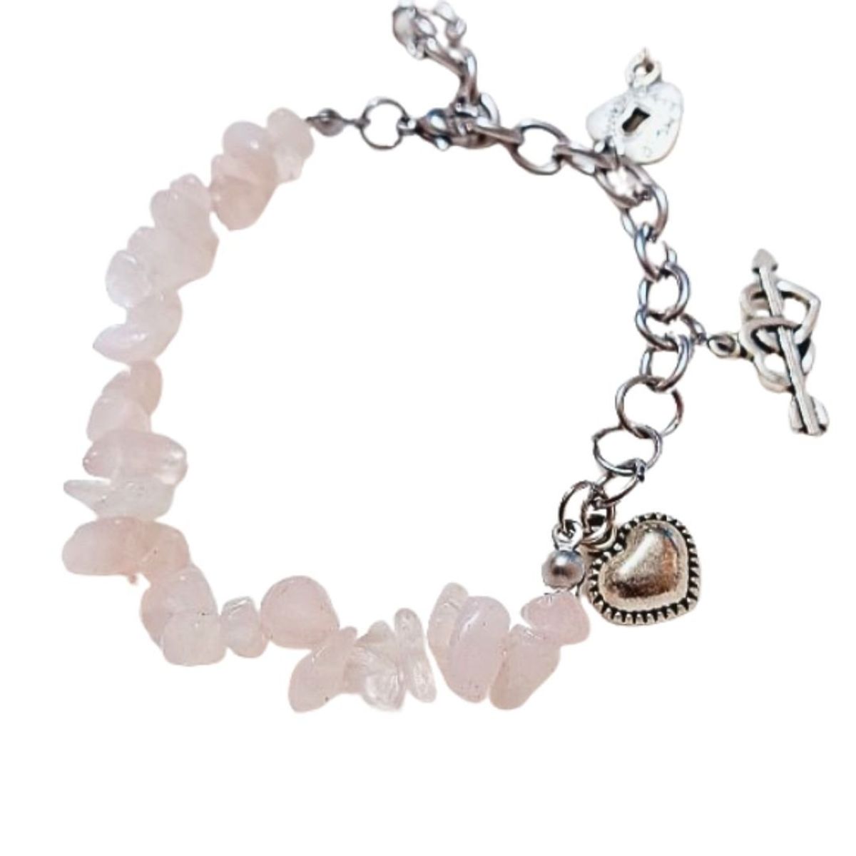 GENERICO - Pulsera de piedra cuarzo rosa