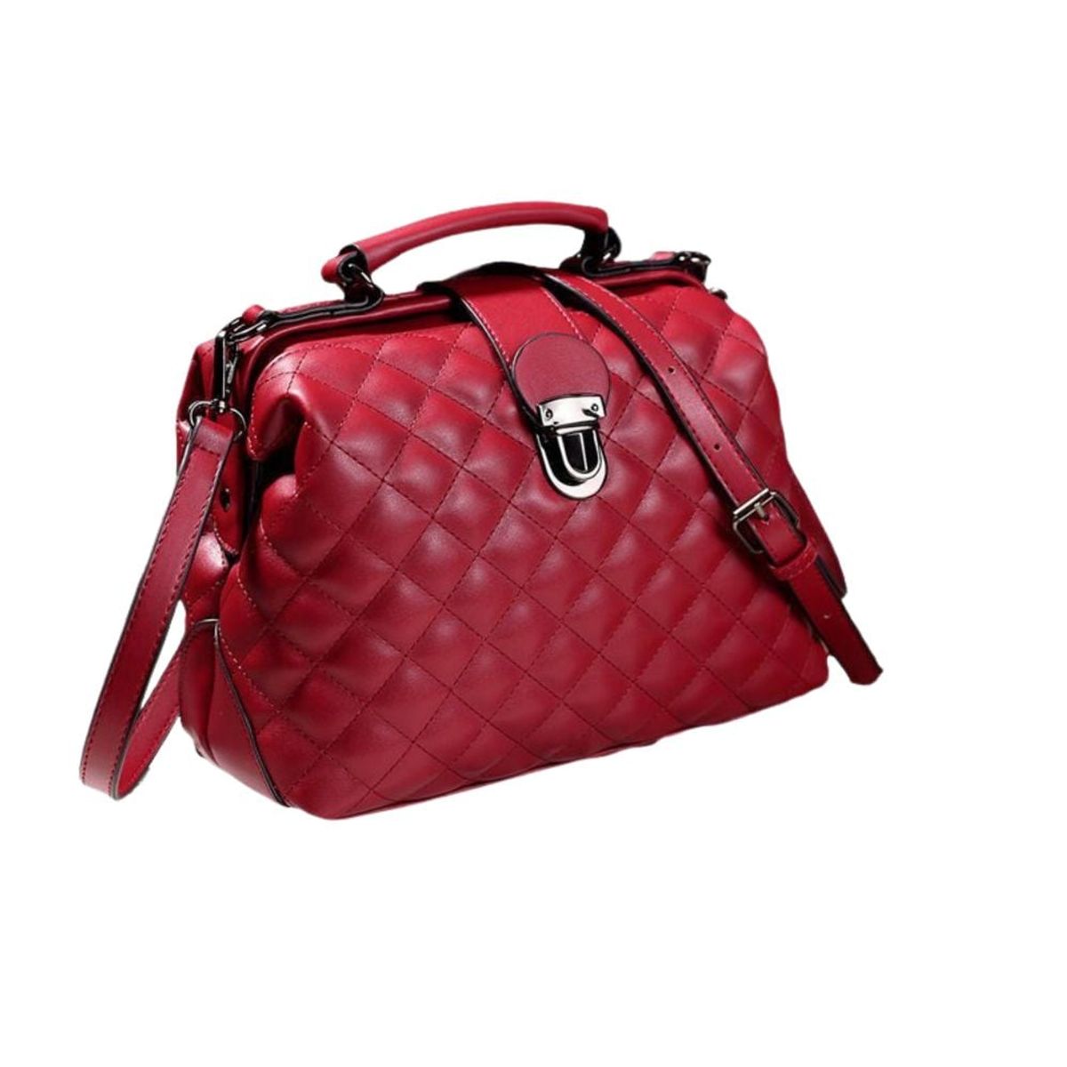 GENERICO - Cartera Tipo Maletín Acolchada Hebilla