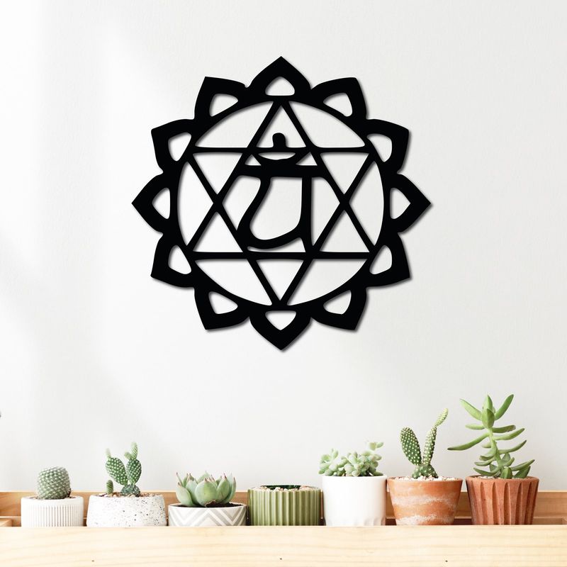 ELAB PROPIA - Cuadro Decorativo Chakra Anahata 40x40cm - Madera Fun Republic