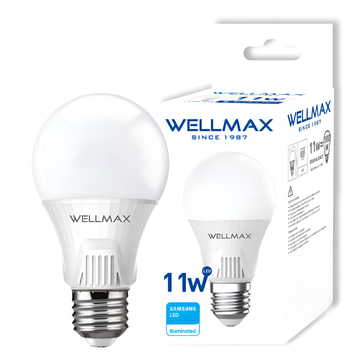 WELLMAX - Ampolleta LED Wellmax E-27 11W Luz Fría 1050Lm LED Samsung