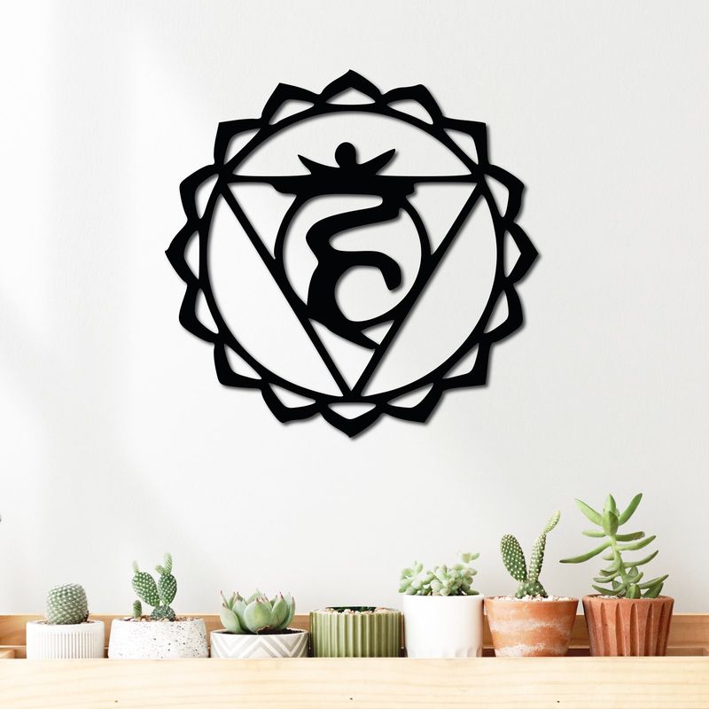 ELAB PROPIA - Cuadro Decorativo Chakra Visuddha 40x40cm - Madera Fun Republic