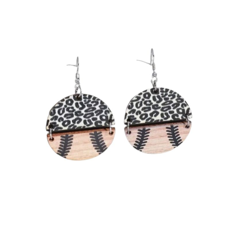 GENERICO - Pendientes colgantes de resina con diseño de leopardo.-
