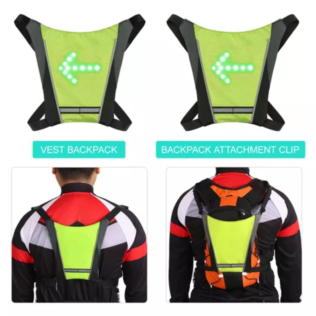 GENERICO - Chaleco Con Señalizador De Viraje Para Bicicleta