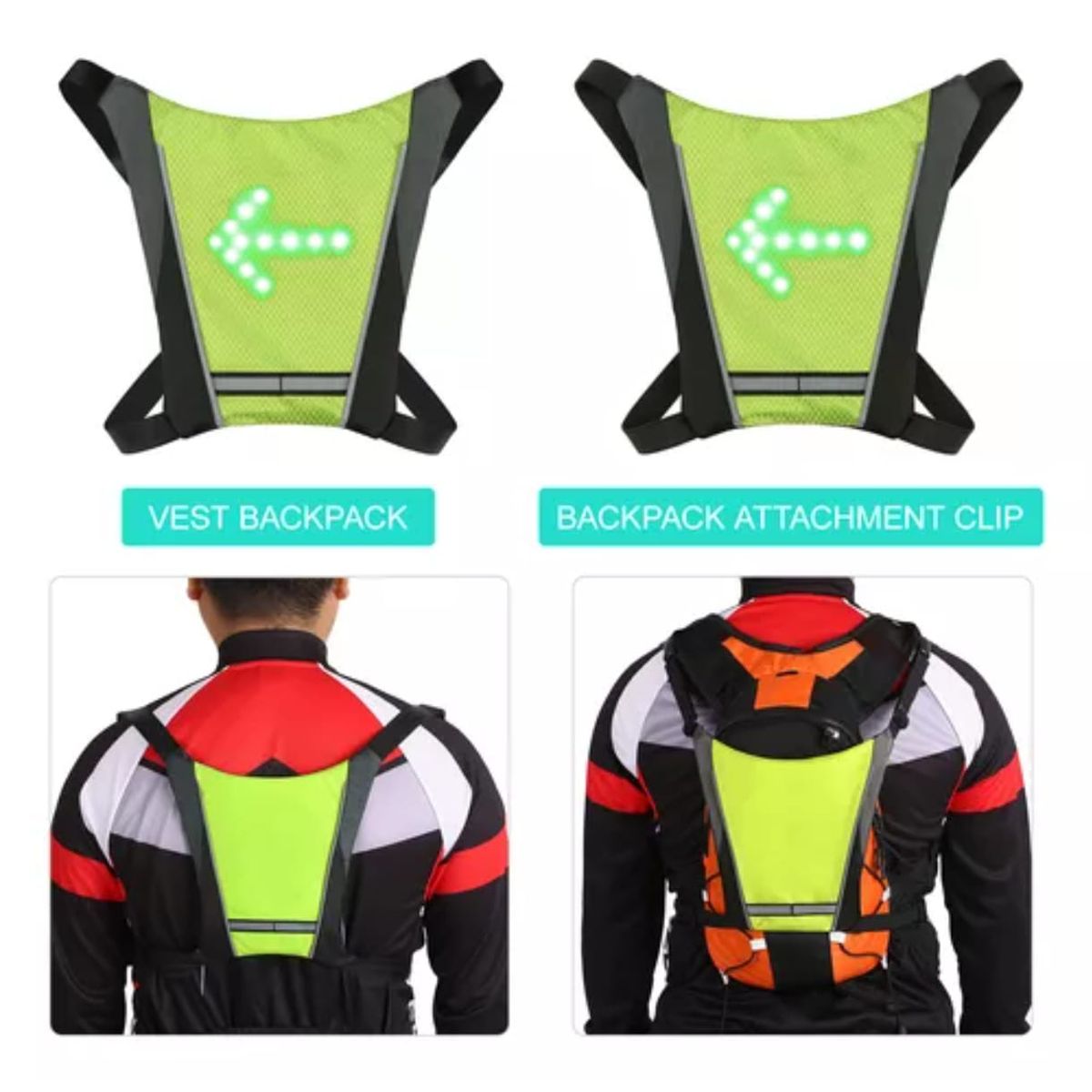 GENERICO - Chaleco Con Señalizador De Viraje Para Bicicleta