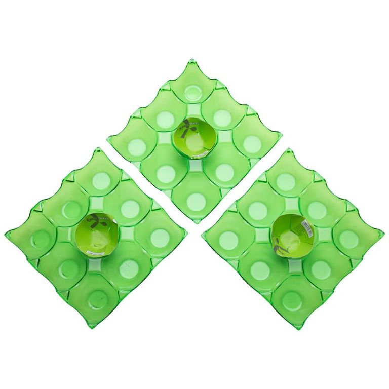 Set de 3 bandejas para huevos verde