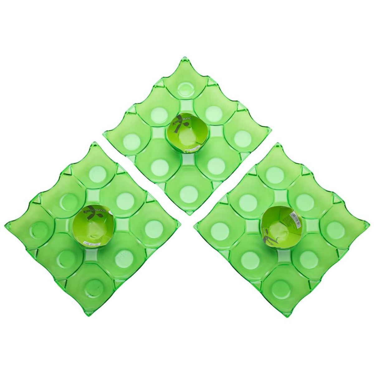 CASASUNCO - Set de 3 bandejas para huevos verde